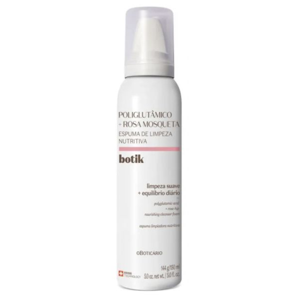 O Boticário Botik Espuma de Limpeza Nutritiva Ácido Poliglutâmico + Rosa Mosqueta 150ml