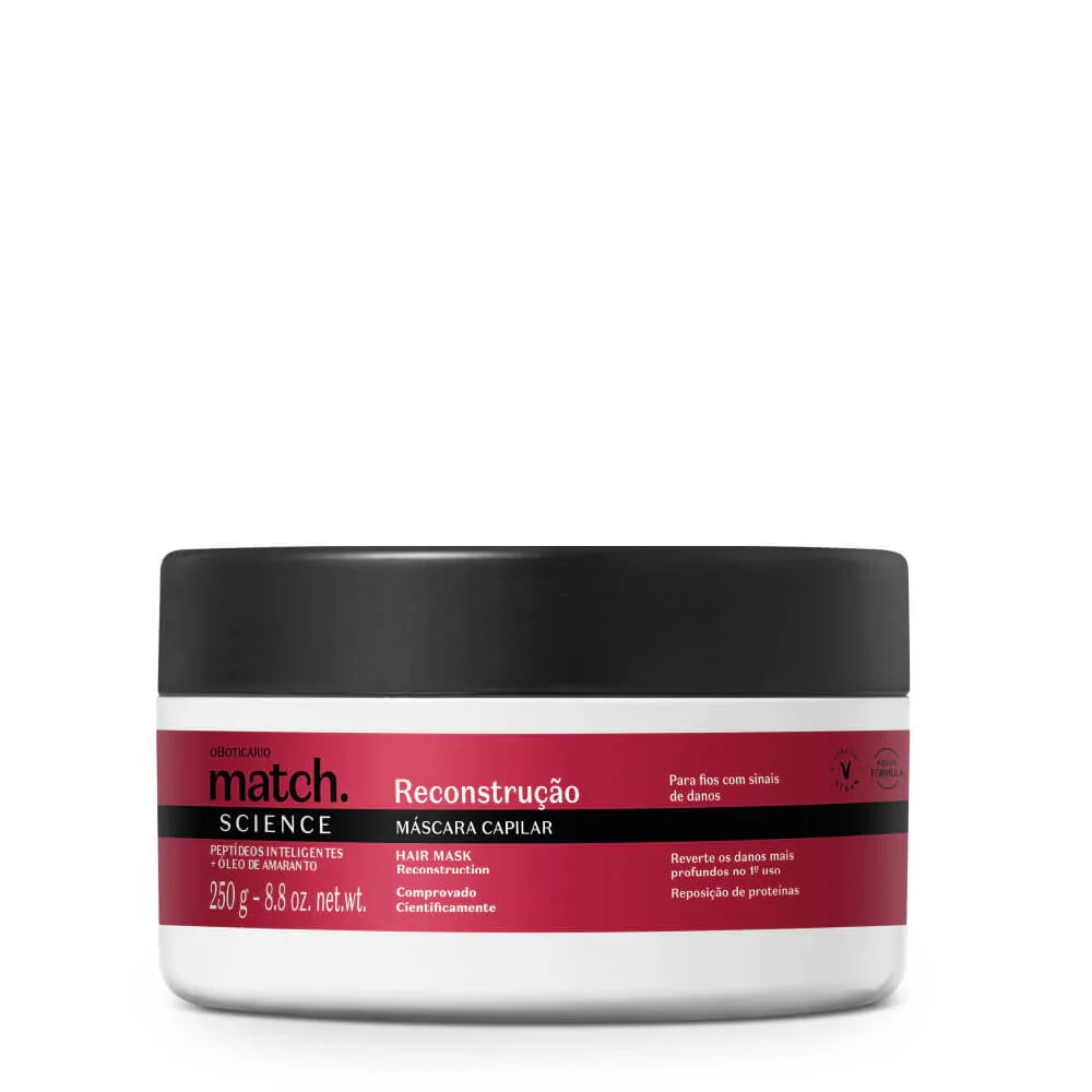 Máscara Match Science Reconstrução 250g O Boticário