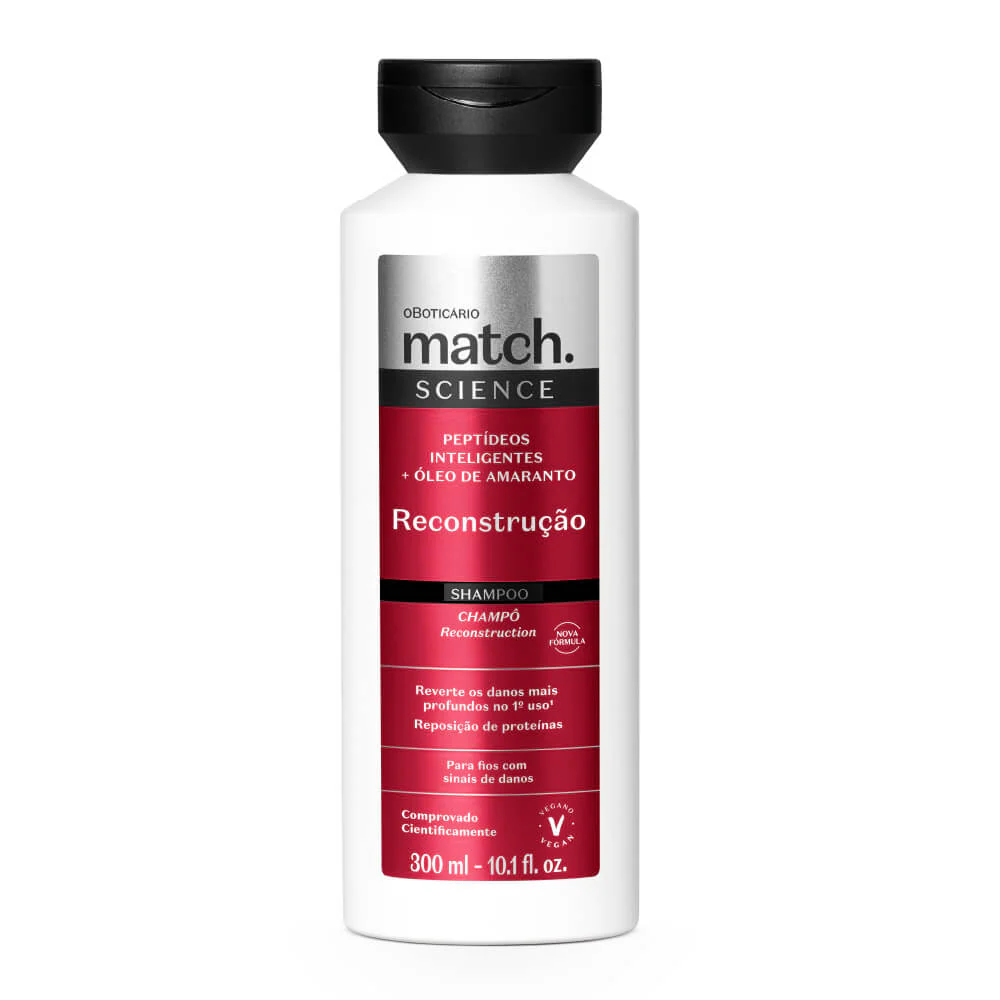 Shampoo Match Science Reconstrução 300ml O Boticário