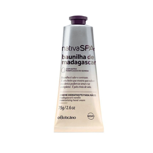 Creme de Mãos Nativa Spa Baunilha de Madagascar, 75g