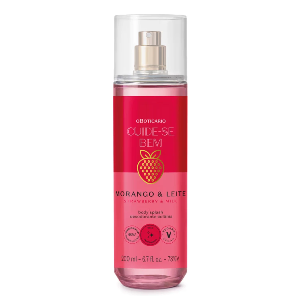 Body Splash Cuide-se Bem Morango e Leite O Boticário 200ml