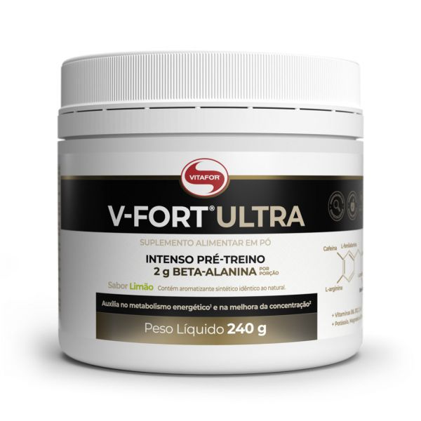 Vitafor V-Fort Ultra Pré-treino 240g Sabor Limão