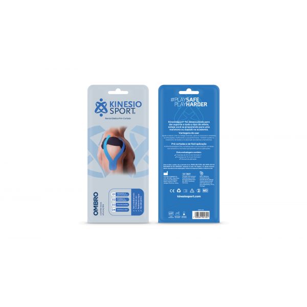 Kinesio Sport Banda Elástica Pré Cortada Ombro 4 Unidades