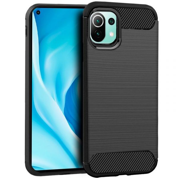 Capa Silicone Carbon Mi 11 Lite/ Mi 11 Lite 5G Preto