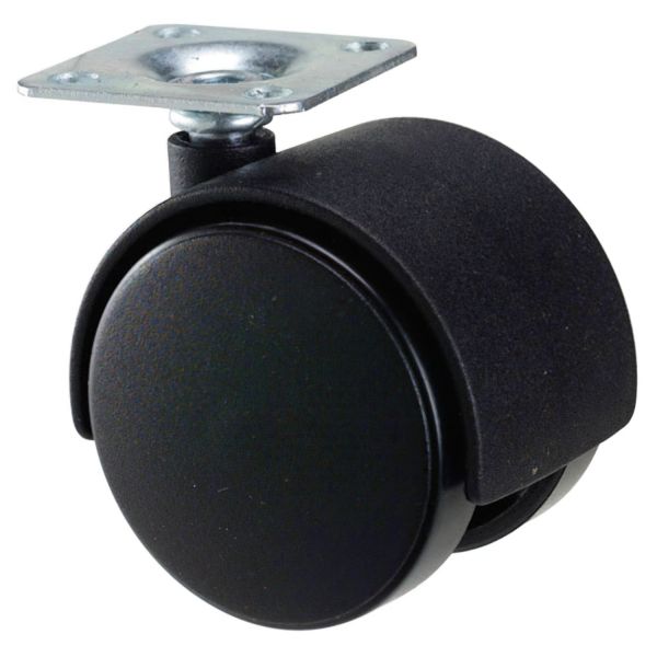 WOLFPACK Rueda Domestica Nylon Negro Placa 50 mm. Af 11111005