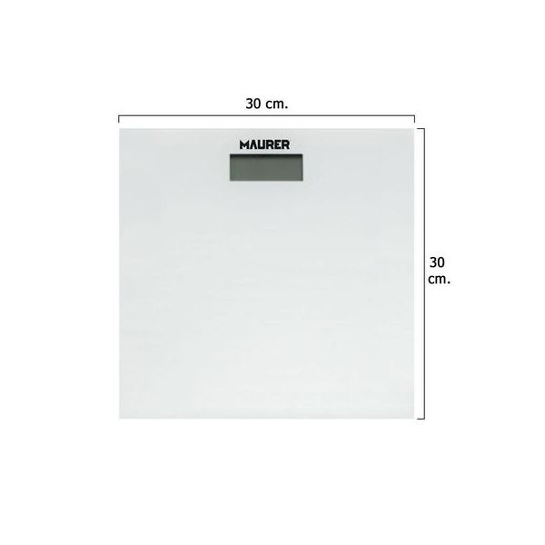 Maurer Balança Digital para Banheiro Branco Cristal - 30x30cm
