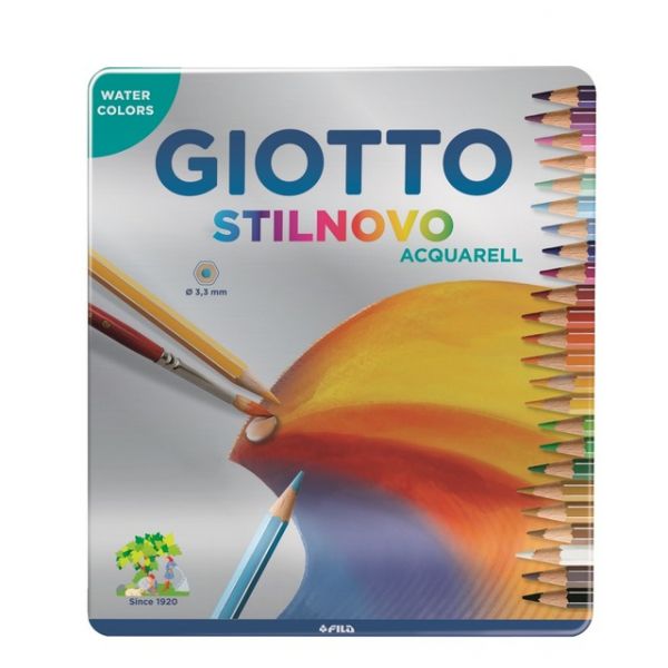 Giotto Lápis de Cor Stilnovo Aquarell 18cm Caixa Metálica 24 un. - 160256300