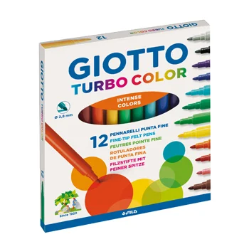Marcador Feltro Giotto Turbo Color 12 Cores