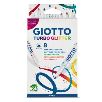Marcador Feltro Giotto Turbo Glitter 8 Cores