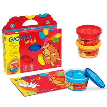Guache Pintura Dedos 3 Cores + Álbum Giotto Be-Be