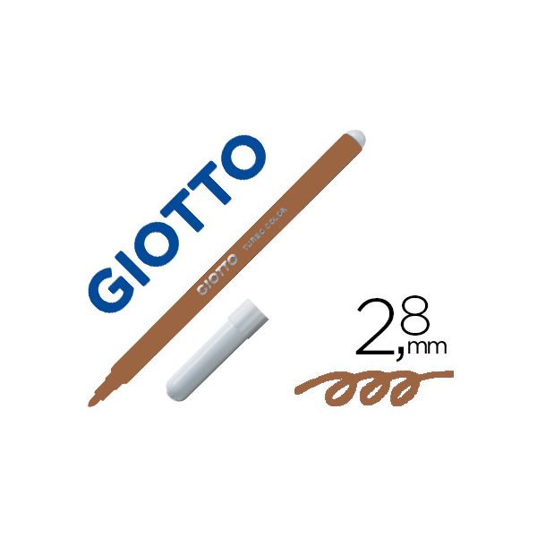 Giotto Marcador Turbo Color Lavável com Ponta Bloqueada Unicolor Castanho 12 Un.