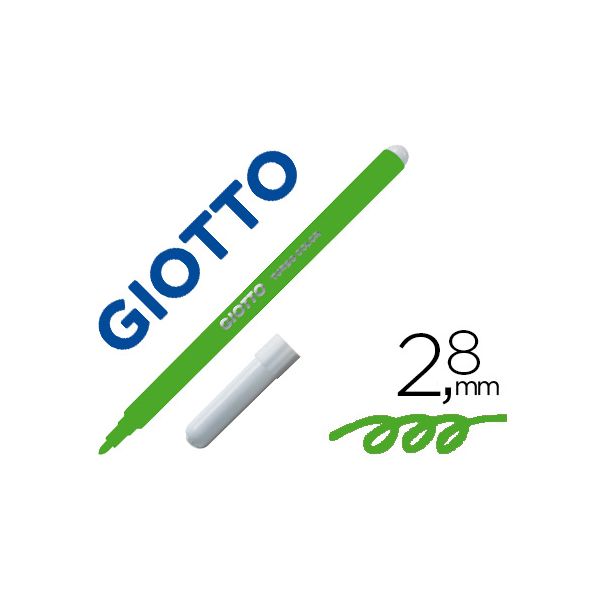 Giotto Marcador Turbo Color Lavável c/ Ponta Bloqueada Unicolor Verde 12 Un.