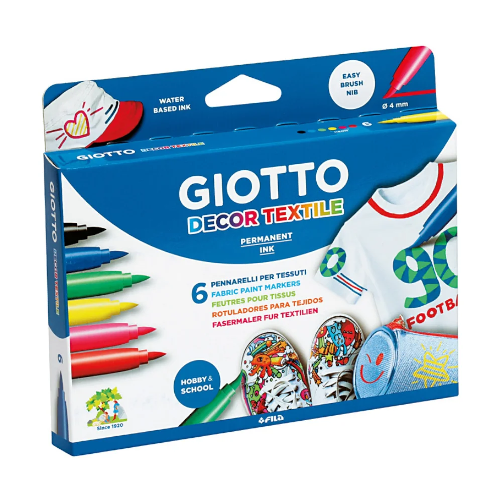 Marcador Tecidos 6 Cores Giotto Decor 6un