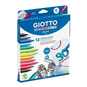 Marcador Tecidos 12 Cores Giotto Decor 12un