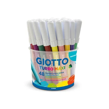 Marcador Feltro Giotto Turbo Maxi (Copo) 48Unid (4X12 Cores)