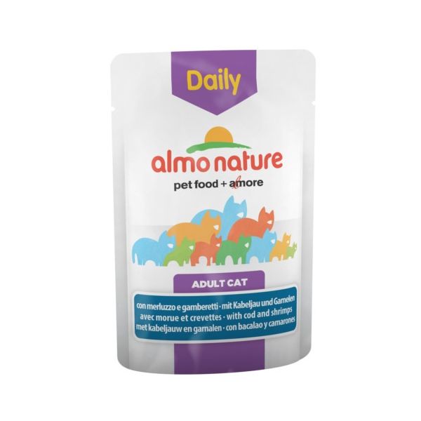 Ração Húmida Almo Nature Daily Bacalhau & Camarão 70g