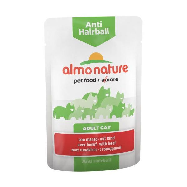 Ração Húmida Almo Nature Adult Anti Hairball Beef 70g
