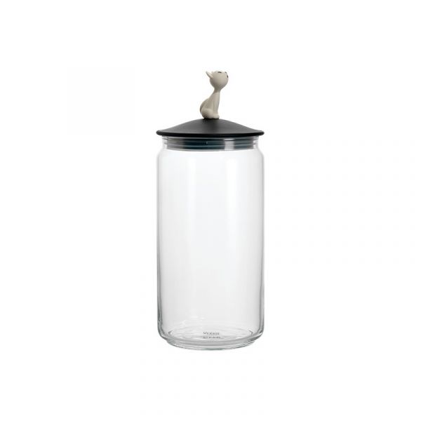 Alessi Recipiente para Comida de Gato Preto - MiòJar - AALEAMMI22B