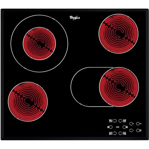 Placa de Vitrocerâmica Whirlpool AKT 8210/BA | Elétrica | 58 cm | 4 Zonas | Preto