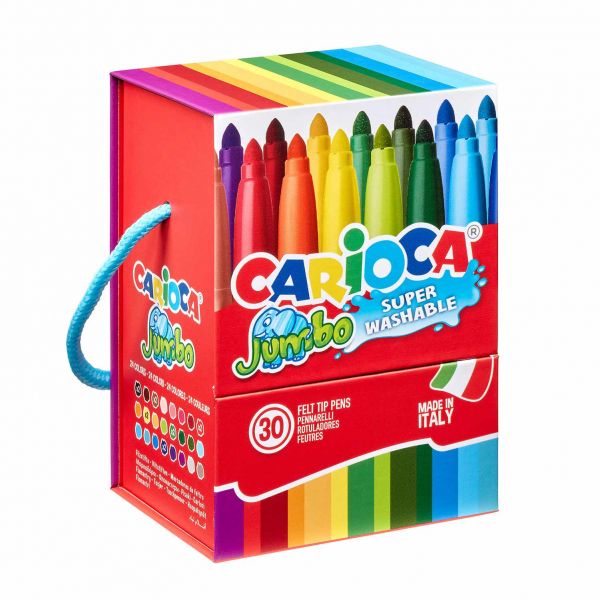 Carioca Canetas de Feltro Jumbo Laváveis 30 Unidades