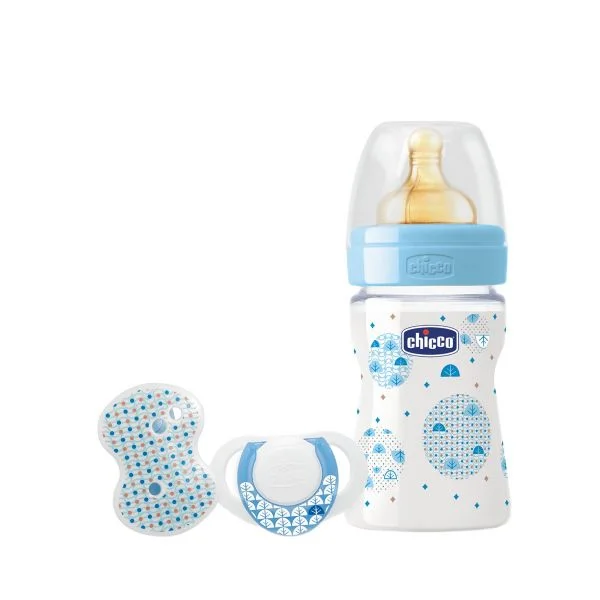 Chicco Conjunto Chupeta + Biberão Blue + Clip