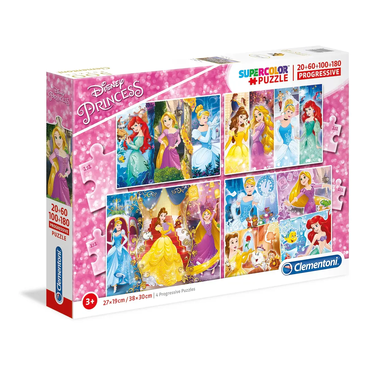 Puzzle 20 + 60 + 100 + 180 pçs - Princesas