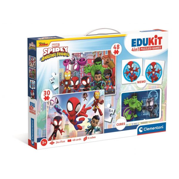 Clementoni Jogo de Tabuleiro 4 em 1 Spidey