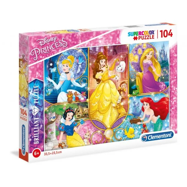 Clementoni Puzzle Brilliant 104 pçs - Disney Princess - 20140