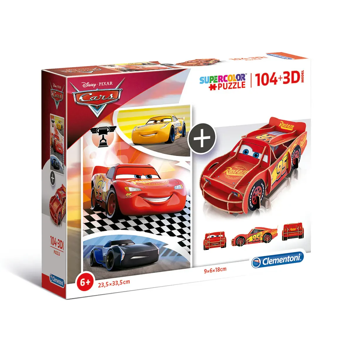 Puzzle 104 pçs + 3D Model - Cars