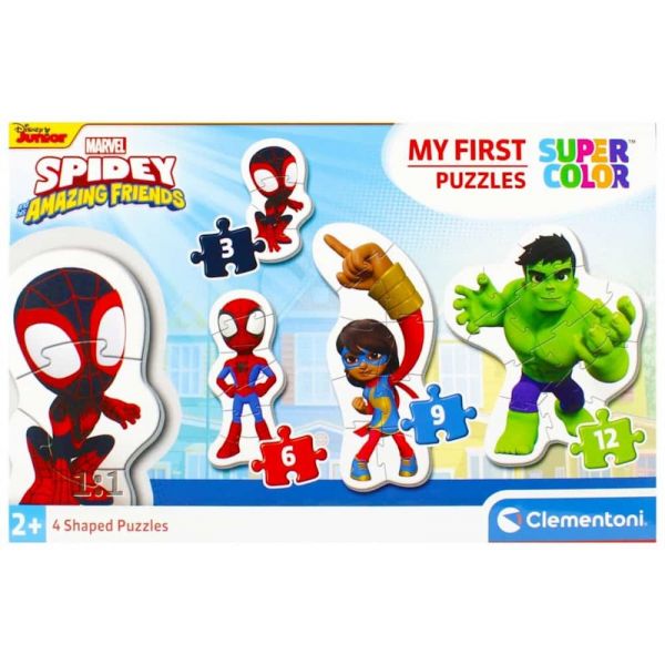 Clementoni Os meu Primeiros Puzzles: 3-6-9-12 Peças Spidey