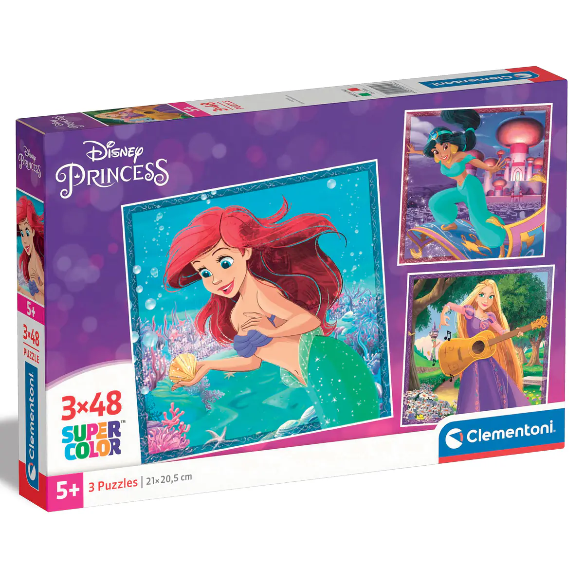 Clementoni Puzzle Quadrado 3X48 peças: Princesas da Disney