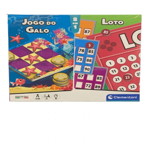 Clementoni Jogo Mesa 2 em 1 Jogo Do Galo + Loto