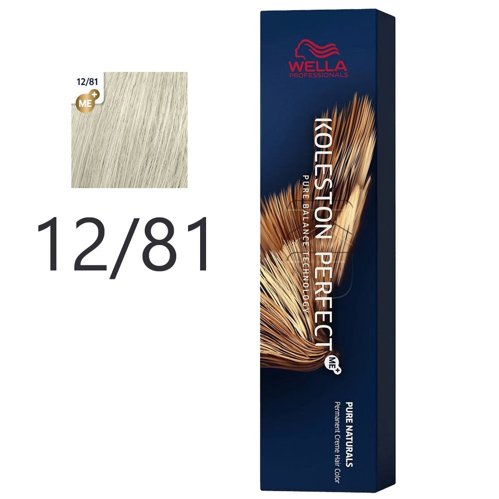 Wella - Crema Permanente Koleston PerfectMe+ 12/81 Rubio Ceniza Perla Especial 60 ml