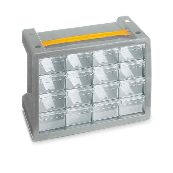 Terry Caixa Organizadora N16 16 Gavetas Transparentes Cinzento/Preto