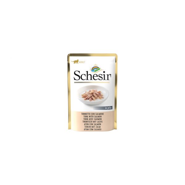 Ração Húmida Schesir Tuna with Salmon in Jelly Saquetas 85g