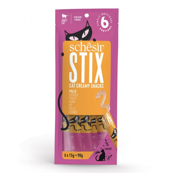 Schesir Stix Snack Cremoso Frango 6x15g