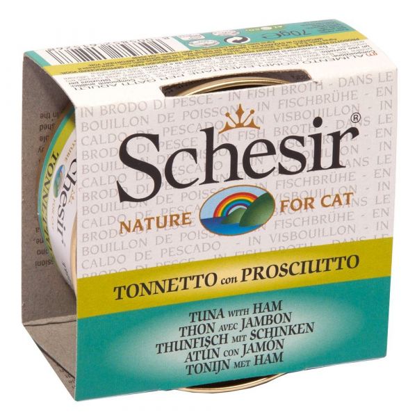 Ração Húmida Schesir Molho 6x 70g Atum com Sardinha