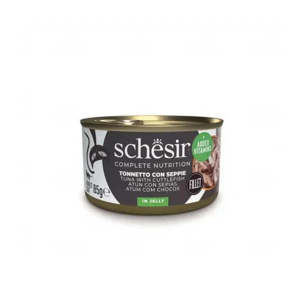 Ração Húmida Schesir Atum e Chocos em Gelatina 85g