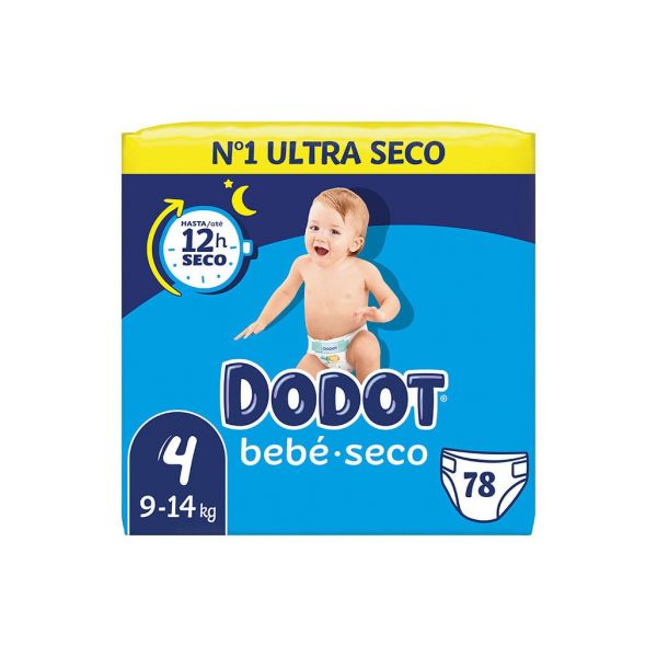 Fraldas Dodot Bebé Seco T4 (9-14 kg) 78 un.