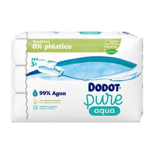 Dodot Toalhitas Aqua Pure – Pack 3x48 Unidades