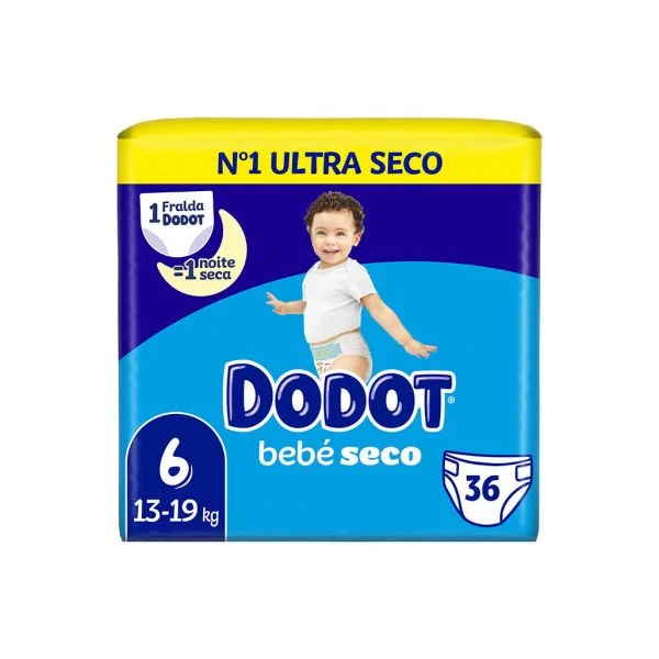 Dodot Fraldas Bebé Seco T6 (13-19Kg ) 36 unidades