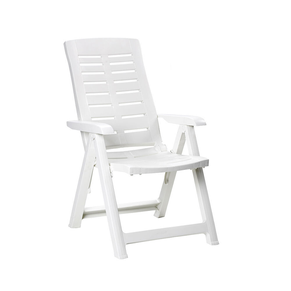 Cadeira dobrável. cor: branco 60x61x109cm modelo: multiposição progarden.
