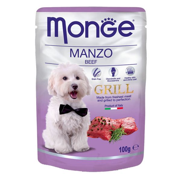 Ração Húmida Monge Grill Vaca 100g