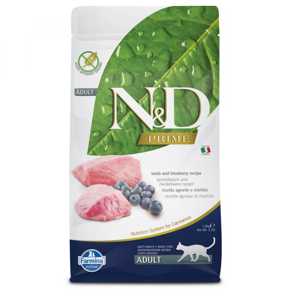 Farmina N&D Prime Adulto Cordeiro & Mirtilos Cat 1,5Kg