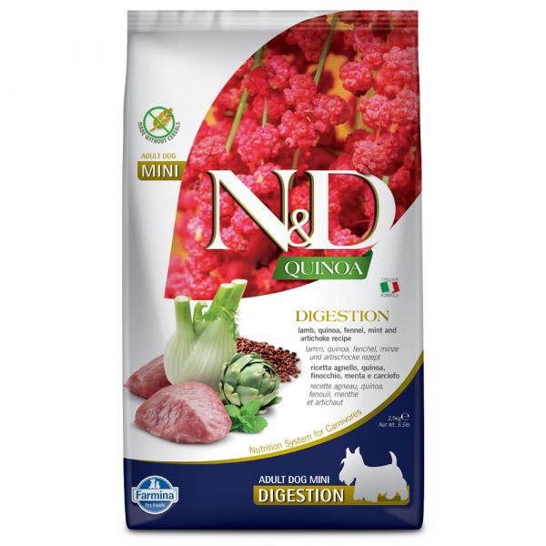 Farmina N&D Quinoa Digestion Adulto Mini Cordeiro 2,5Kg