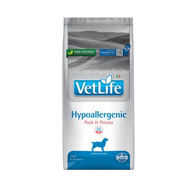 Vet Life Cão Hypoallergenic 12 Kg Porco E Batata