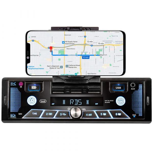Trevi Auto-Rádio SCD5602BT Bluetooth/MP3/AUX/FM com Suporte para Smartphone