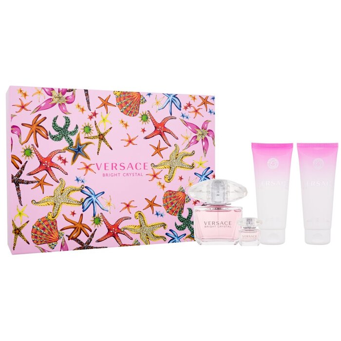 Bright Crystal Gift Set EDT 90 ml, body lotion 100 ml Crystal Bright, Bright Crystal shower gel 100 ml, and miniatures Bright Cr