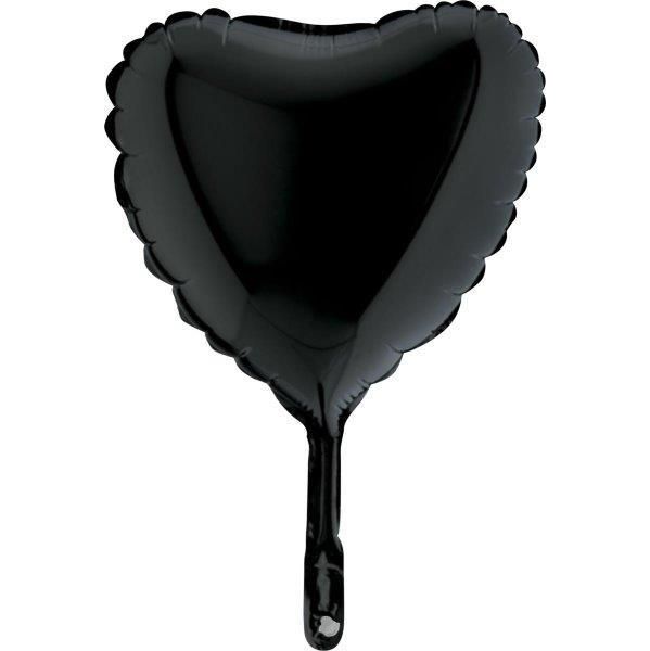 Grabo Balão Foil 9" Coração Preto - 460009004