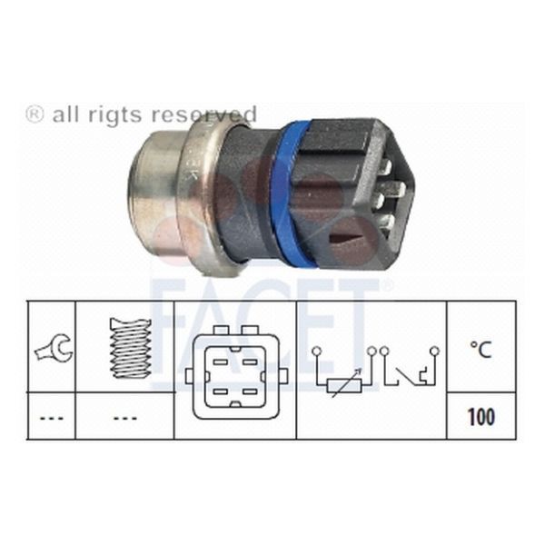 Facet 7.3536 - Sensor da temperatura do líquido de refrigeração - 8012510065167